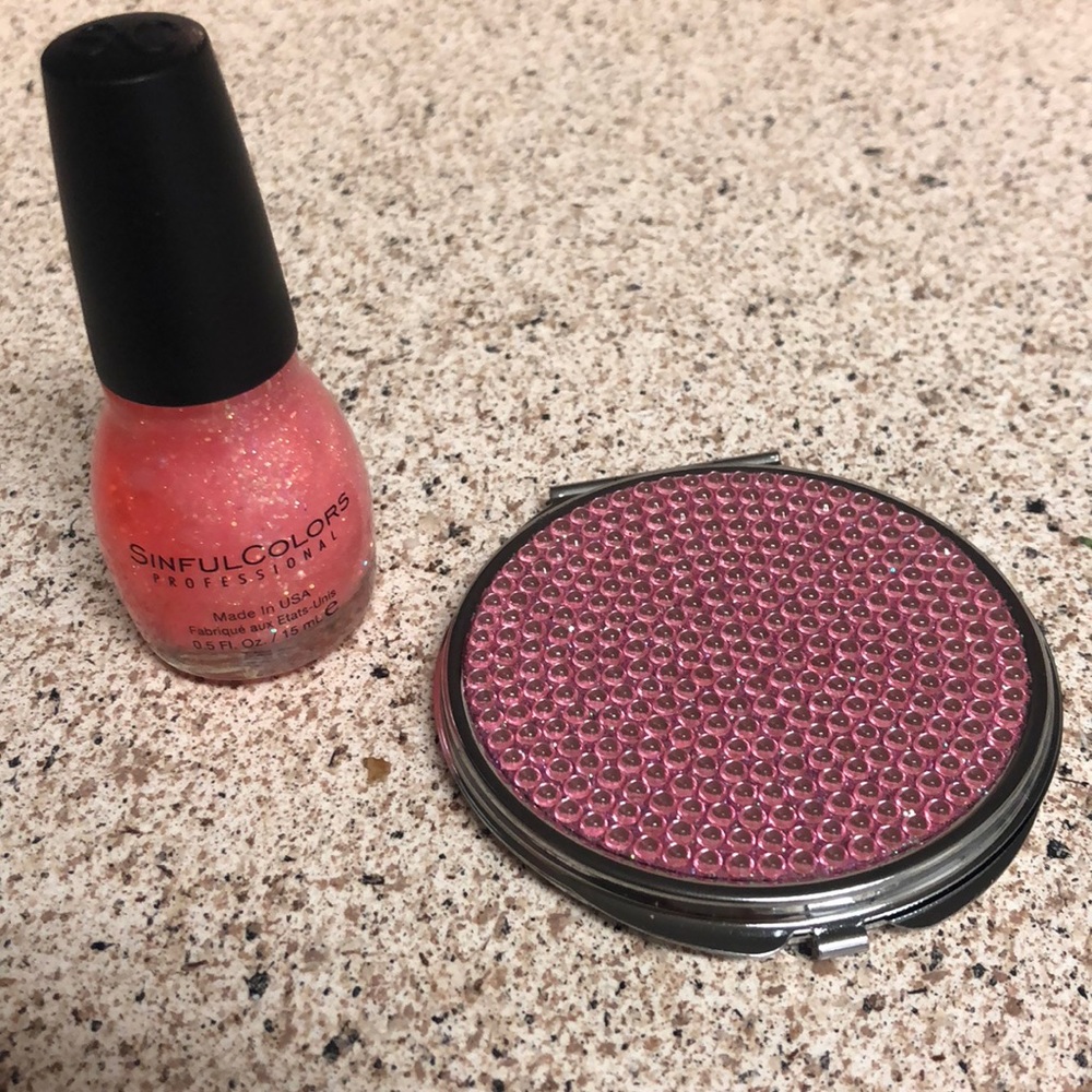 Nail polish and mini mirror